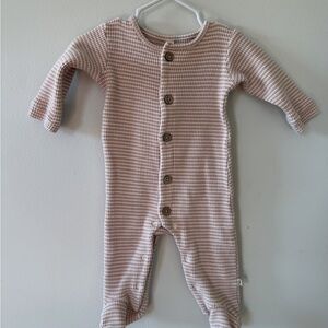 Soft Pink Waffle Knit Baby Footie